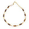 Collier Bicolore en Perles de Culture et Œil de Tigre